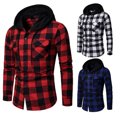 Sudadera Casual a Cuadros con Capucha y Mangas Largas para Primavera y Otoño - Image 8