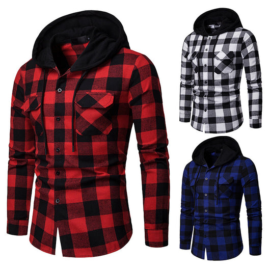 Sudadera Casual a Cuadros con Capucha y Mangas Largas para Primavera y Otoño - Image 8