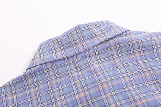 Camisa Cuadriculada Suelta con Diseño Personalizado y Bolsillos - Image 19