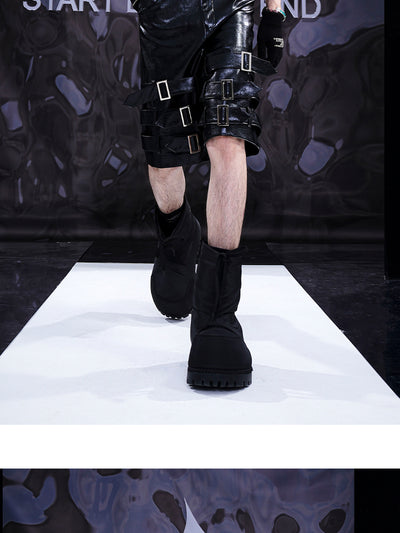 Pantalones Cortos de Cuero PU con Detalle de Anillo - Estilo Casual - Image 19