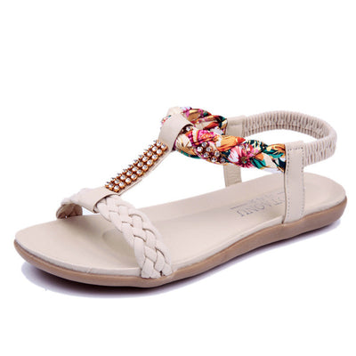Sandalias Bohemias de Verano para Mujer con Strass y Tacón Plano - Image 2