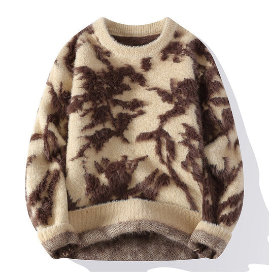 Suéter Holgado Cuello Redondo para Hombre - Tejido Cálido Otoño Invierno - Image 7