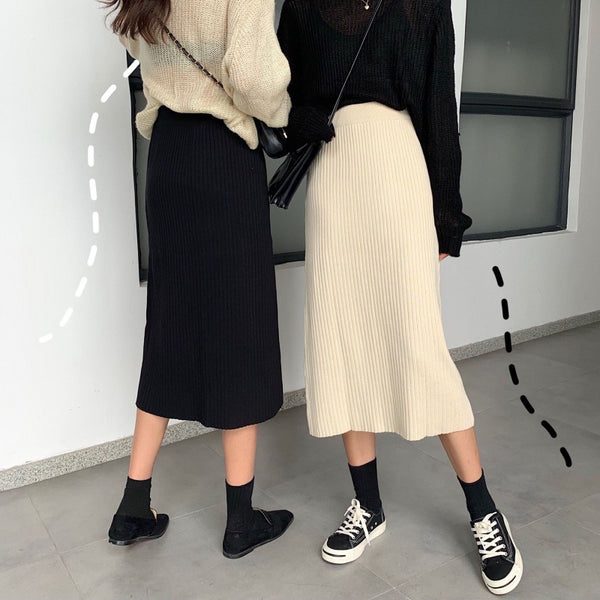 Falda Tejida Acolchada Midi para Mujer