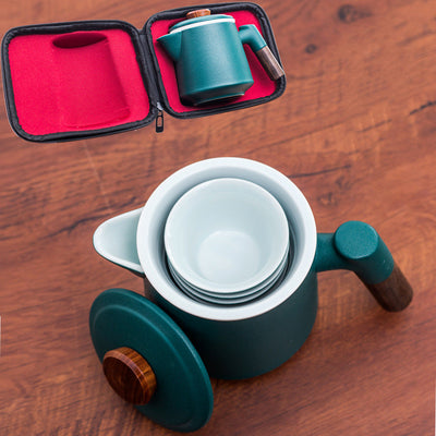 Juego de Té Kung Fu Portátil en Cerámica para Viajeros - Image 4