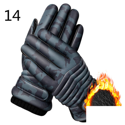 Guantes de Cuero para Moto Invierno Plus Forro Terciopelo Impermeables - Image 48
