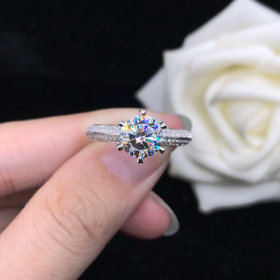 Anillo de Diamante Seis Garras para Pareja - Estilo Coreano - Image 6