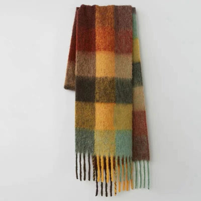 Bufanda de Cuadros Arcoíris en Faux Cashmere Cálido para Mujer - Image 5