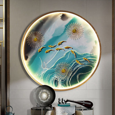 Lámpara Decorativa de Relieve 3D para Entrada con Mural de Paisaje Iluminado - Image 25
