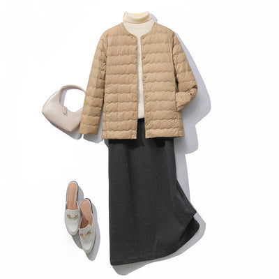 Chaqueta Corta Acolchada para Mujer con Cuello Fruncido - Image 20