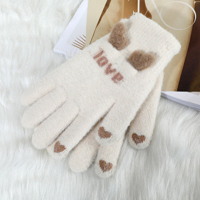 Guantes Tejidos de Invierno con Contraste de Colores y Forro Polar para Mujer - Image 25