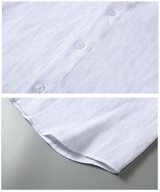 Camisa de Lino Manga Corta para Hombre - Traje Ejecutivo - Image 27
