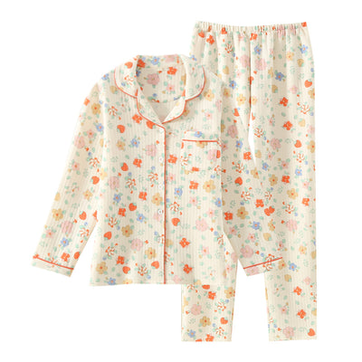 Pijama Acolchado Tres Capas Mujer Suelto Solapas Calorías Ropa de Casa - Image 12