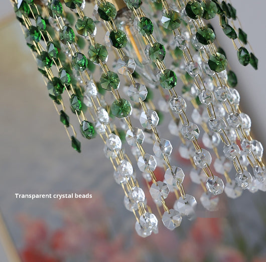 Lámpara de Mesita Retro Verde Glaciar con Cristal Decorativo - Image 14