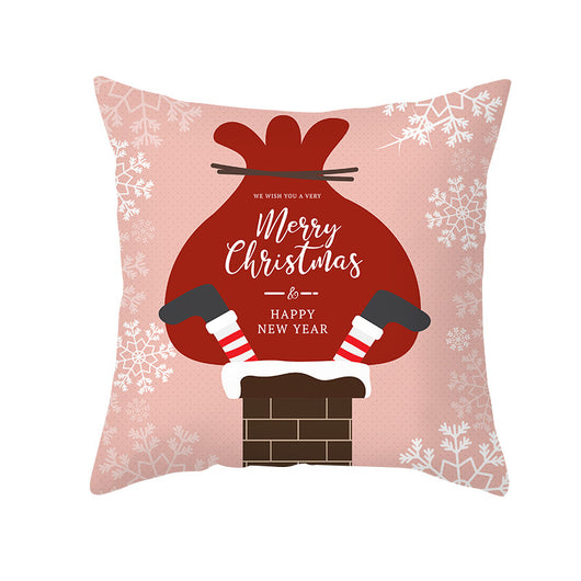 Funda de Almohada Navideña con Diseño de Dibujos Animados en Tela Melocotón - Image 20