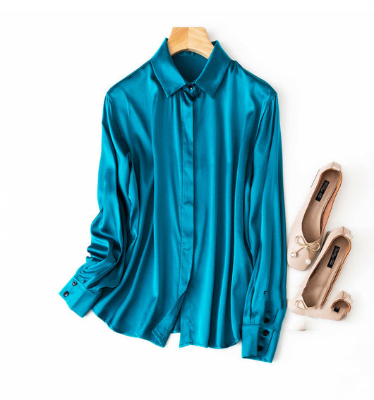 Blusa de Lujo Ejecutiva en Satén Elástico con Cuello Cuadrado - Image 21