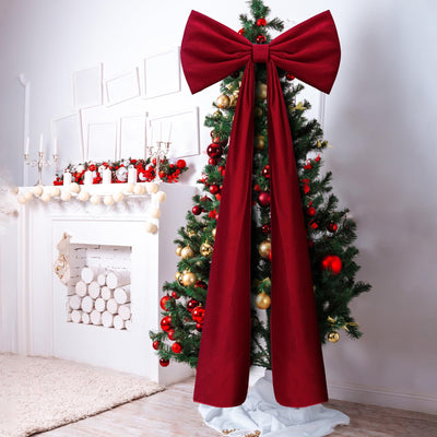 Moño Navideño de Terciopelo Oversized para el Hogar - Image 22