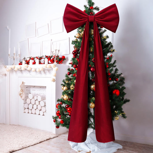 Moño Navideño de Terciopelo Oversized para el Hogar - Image 22