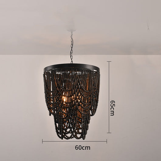 Lámpara de Techo Bohemia con Cuentas de Madera - Image 6