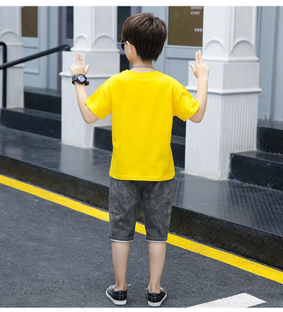 Conjunto de Shorts y Playera para Niño con Diseño de Gato - Verano - Image 14