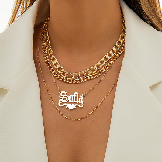Collar Cadena Hueca Multicapa con Diseño Minimalista