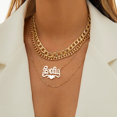 Collar Cadena Hueca Multicapa con Diseño Minimalista