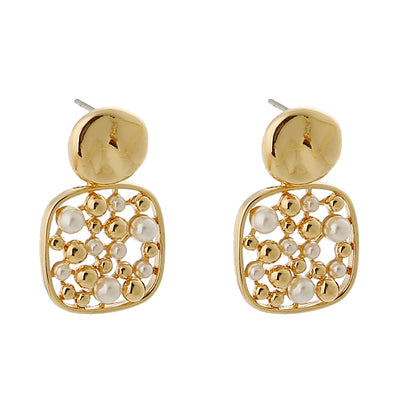 Aretes de Perla con Corte Cuadrado - Image 6