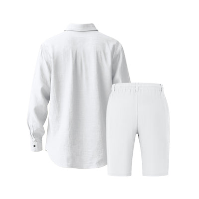 Conjunto de Playa: Camisa Manga Larga y Shorts Casuales - Image 30