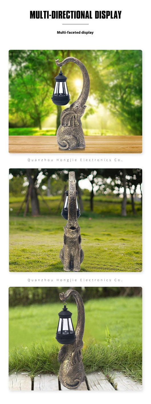 Linterna Decorativa Elefante de Resina con Luz Ambiental - Image 13