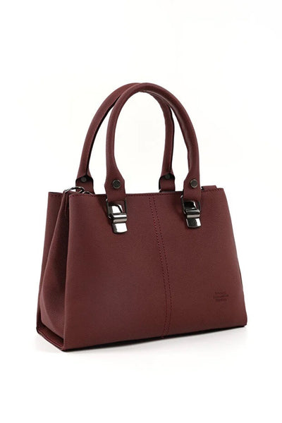 Bolso de Cuero Sintético Marrón con 3 Compartimentos y Correa Ajustable - Image 4