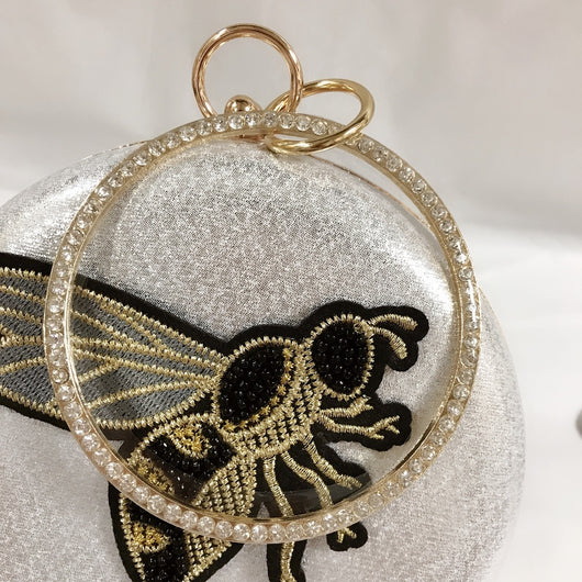 Cartera de Fiesta con Abalorios y Bordado de Abeja - Image 29