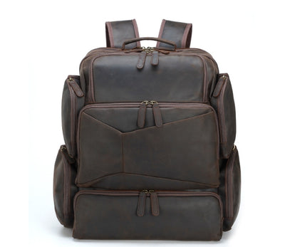 Mochila de Cuero Genuino para Viajes y Trabajo - Capacidad Grande 17 Pulgadas - Image 15