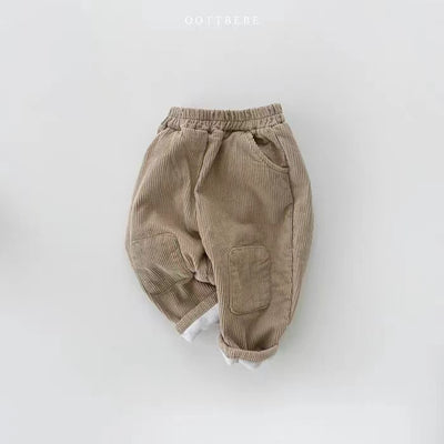 Pantalones de Pana Coreanos con Forro Polar y Parches - Image 13