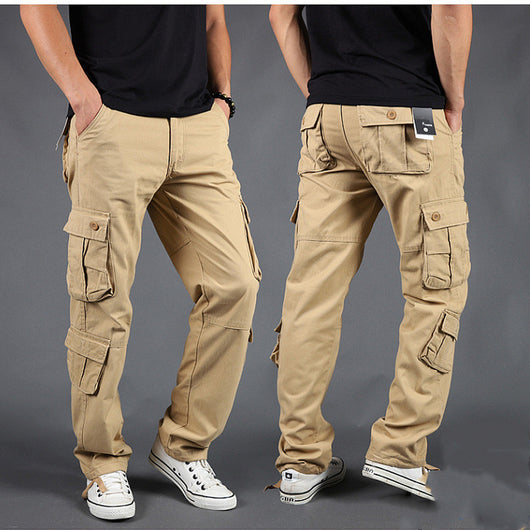 Pantalones de Trabajo Hombre Talla Grande Múltiples Bolsillos Corte Relajado - Image 16