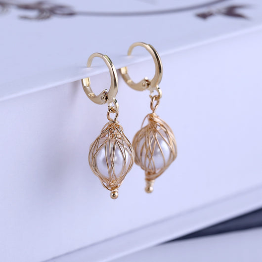 Aretes de Perla Artesanales Lujo Ligero Serie Océano - Clip Europeo Americano - Image 46