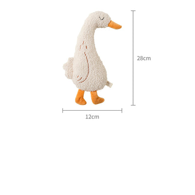 C-shaped plush fox pet toy with textured brown body, white tail tip, and embroidered face, measuring 23.5cm tall. - Image 2