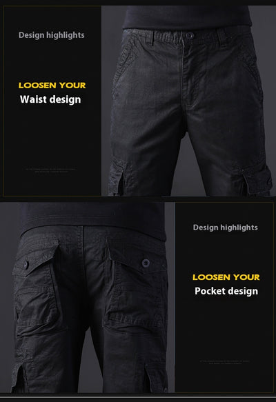 Pantalones de Trabajo Hombre Algodón Puro Bolsillos Múltiples Corte Recto - Image 11