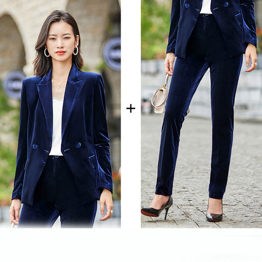 Blazer de Terciopelo para Mujer - Traje Elegante y Minimalista - Image 9