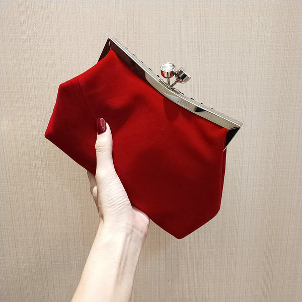 Bolso de Noche Terciopelo con Strass Diagonal