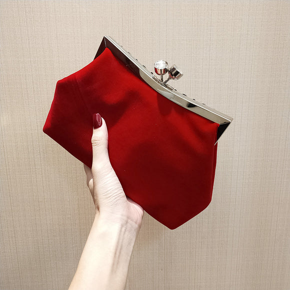 Bolso de Noche Terciopelo con Strass Diagonal
