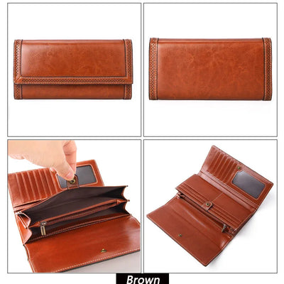 Billetera Larga de Cuero para Mujer con Múltiples Compartimentos - Image 12