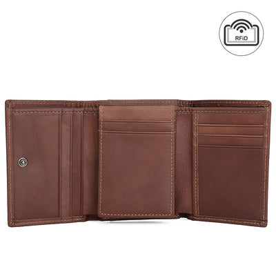 Billetera Vintage de Cuero con Protección RFID y Múltiples Compartimentos - Image 4