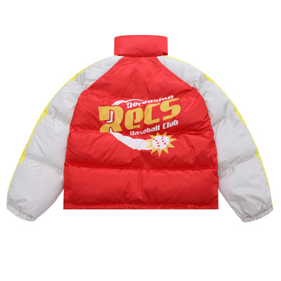 Chaqueta Acolchada de Algodón con Cuello Alto y Estampado Americano - Image 5