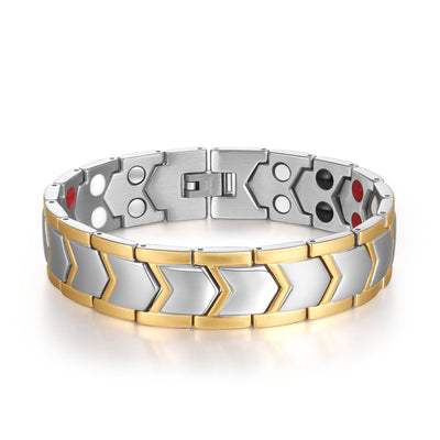 Pulsera Magnética Dorada de Doble Hilera - Image 14