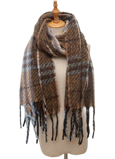 Bufanda Escocesa Unisex con Flecos y Borlas - Image 25