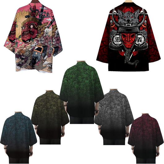 Cardigan Suelto Estampado 3D Versátil para Hombre - Image 14
