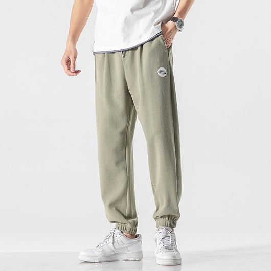 Pantalones Deportivos Grises de Punto Holgados para Hombre - Image 4