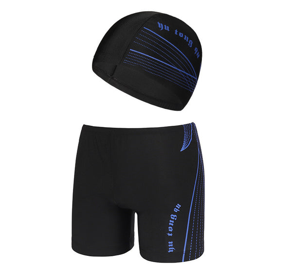 Shorts de Baño para Hombre Talla Grande a Rayas con Sombrero y Cintura Elástica 3D