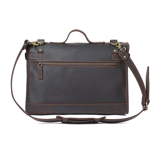 Bolso Bandolera de Cuero Genuino Estilo Retro - Gran Capacidad - Image 9