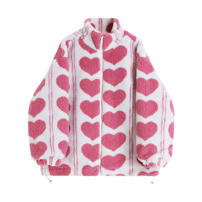 Chaqueta Puffer de Lana de Cordero con Patrón de Corazones - Image 12