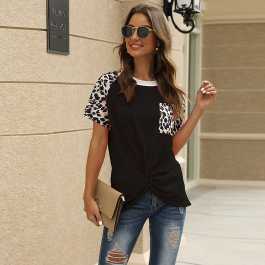 Blusa Estampado Leopardo Manga Corta para Mujer - Image 12